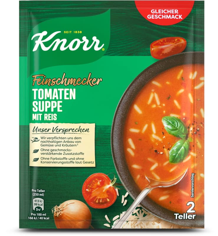 Knorr Feinschmecker Tomatensuppe mit Reis