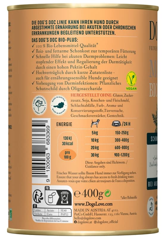 DOG'S LOVE DOC Morosche ORGANIC Carrot Soup