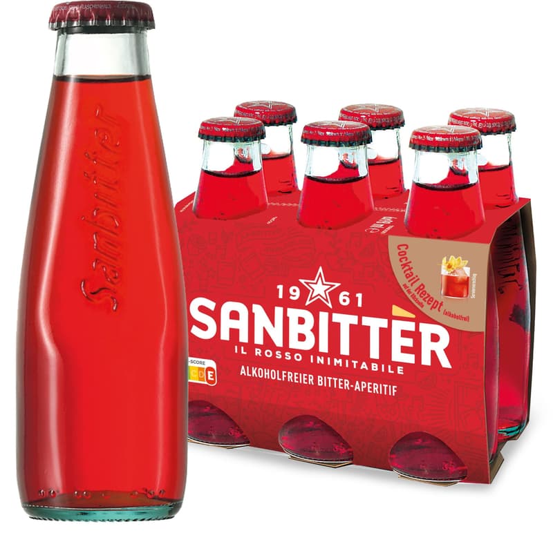 San Pellegrino Sanbittèr Bitter alkoholfrei Glas 6x0,098l (MEHRWEG)