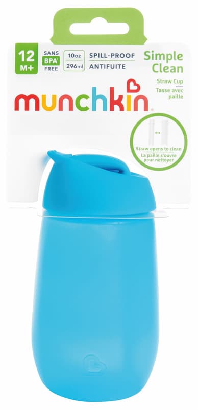 Munchkin Trinkflasche mit Strohalm Blau