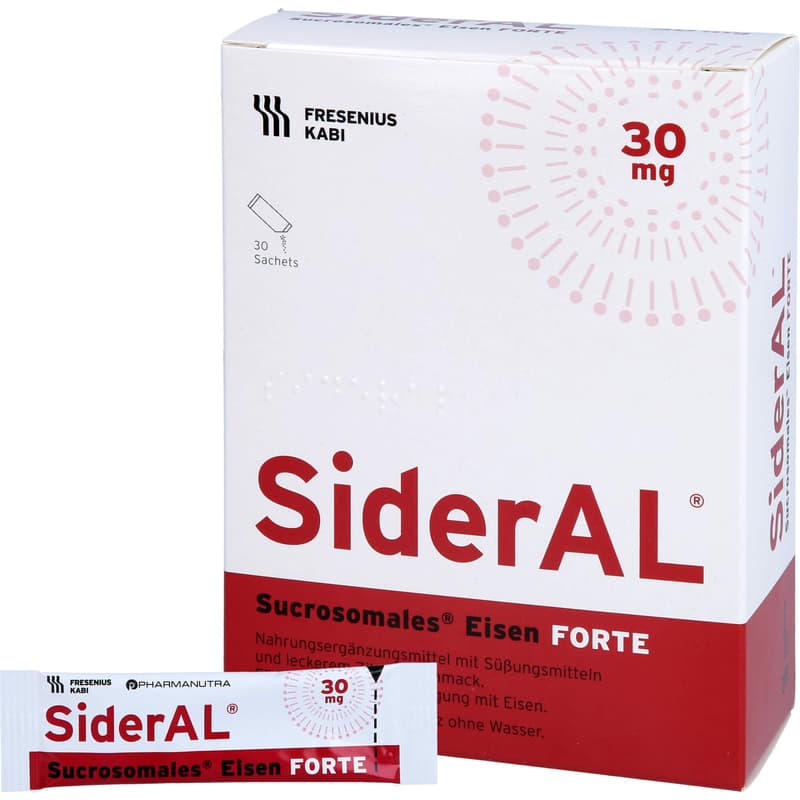 SiderAL Eisen forte 30 mg Zitrusfrucht bei erhöhtem Eisenbedarf in der Schwangerschaft, 30 St. Beutel