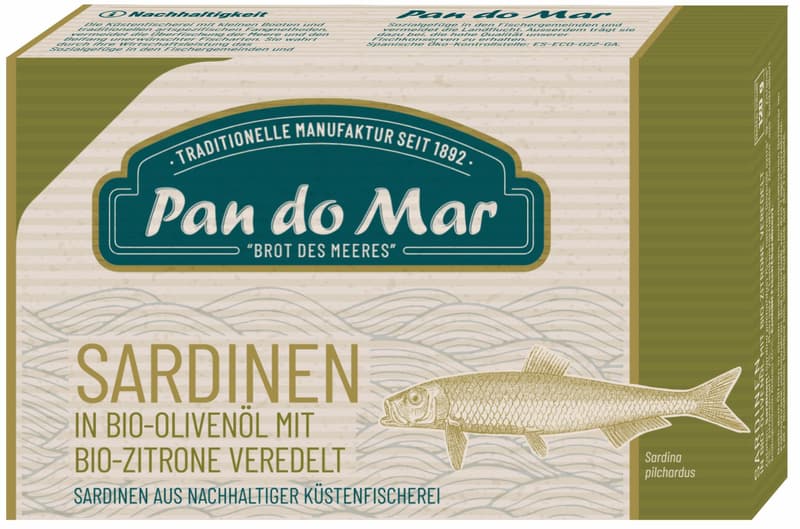 Pan do Mar Sardinen in Bio-Olivenöl und Bio-Zitrone