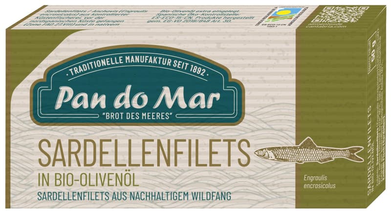 Pan do Mar Sardellenfilets (Anchovis) in Bio-Olivenöl