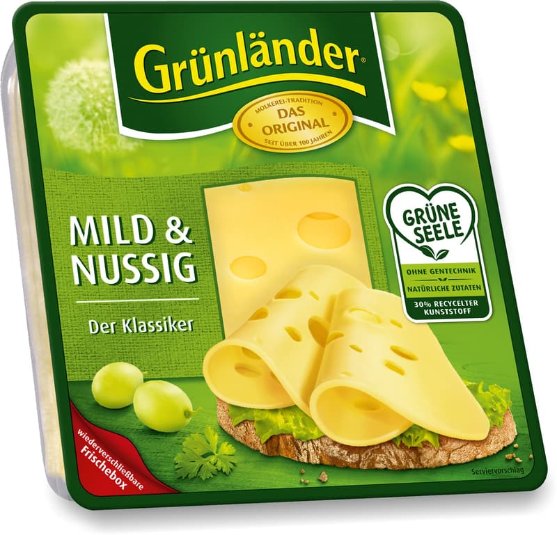 Grünländer Cheese Slices, Mild & Nutty