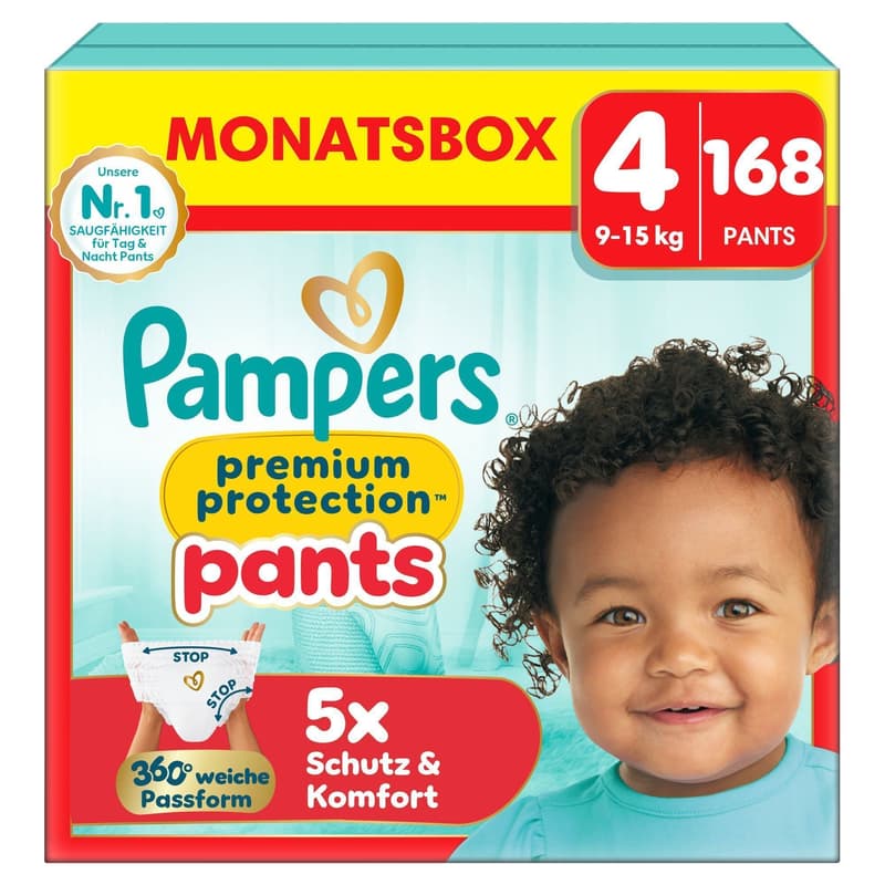 Pampers Premium Protection Pants size 4, monthly box