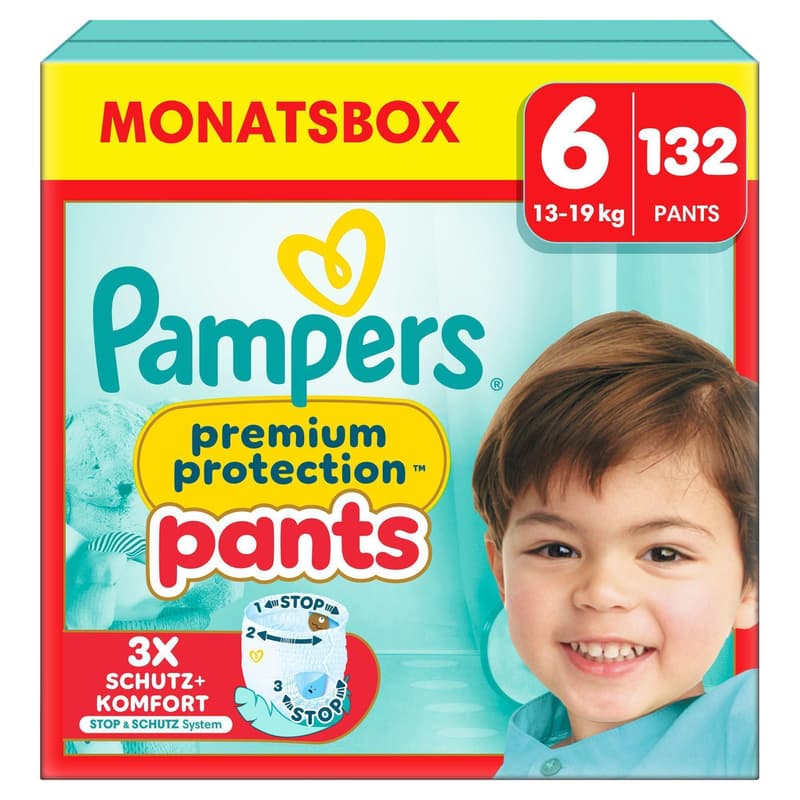 Pampers Premium Protection Pants Gr. 6, Monatsbox, 13kg-19kg
