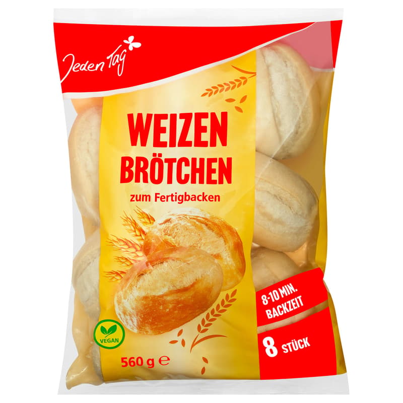 Jeden Tag Weizenbrötchen 8er zum Aufbacken