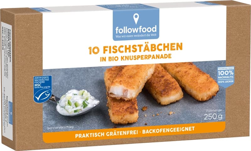followfood MSC 10 Fischstäbchen in BIO-Panade