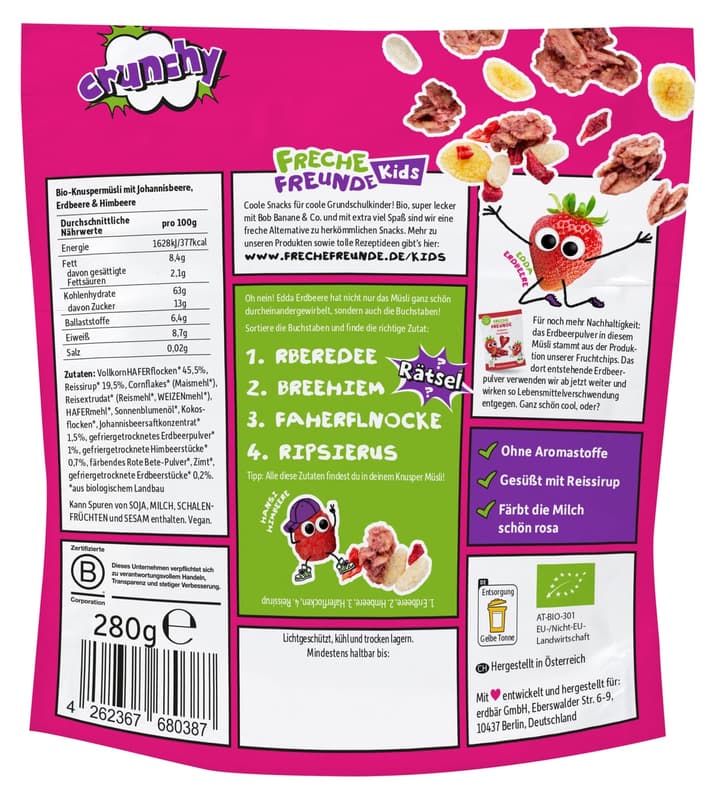 Freche Freunde Organic Eddas Crunchy Muesli - Berry Mix