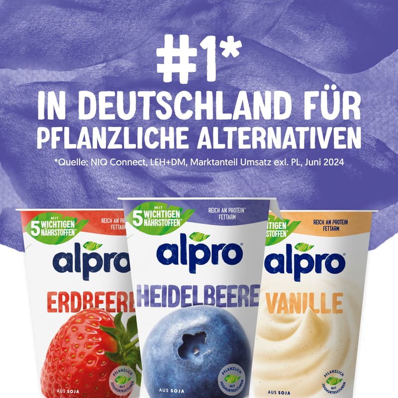 Alpro soy yoghurt alternative blueberry