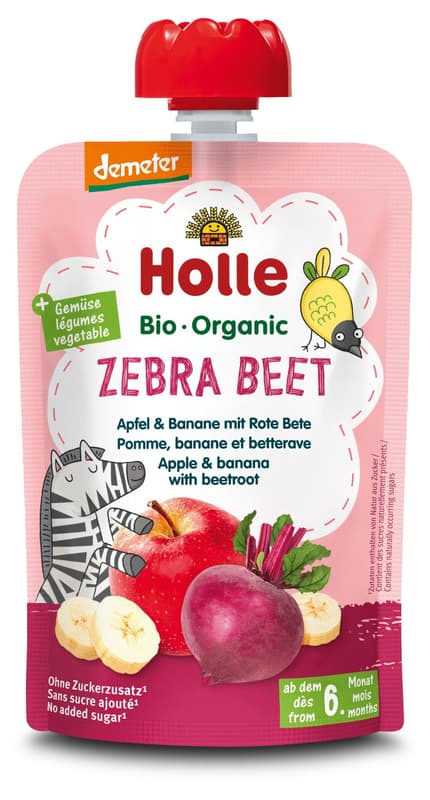 Holle BIO Zebra Beet - Pouchy Apple, Banana, Beetroot