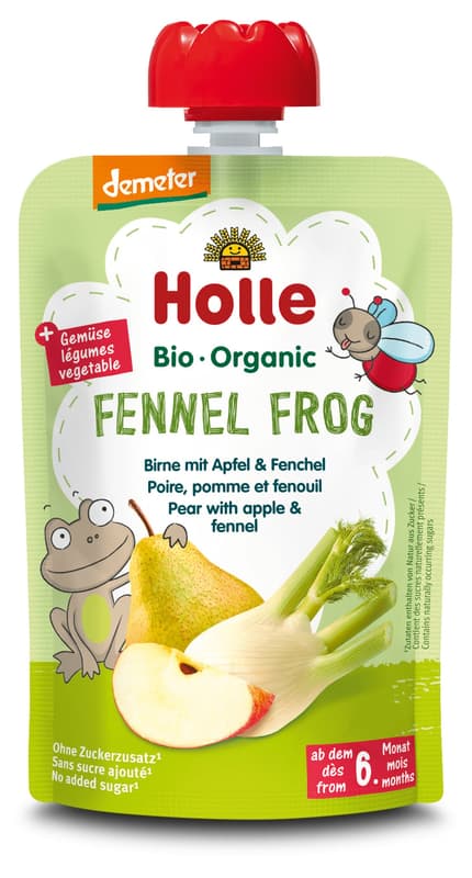 Holle BIO Fennel Frog - Pouchy pear, apple, fennel