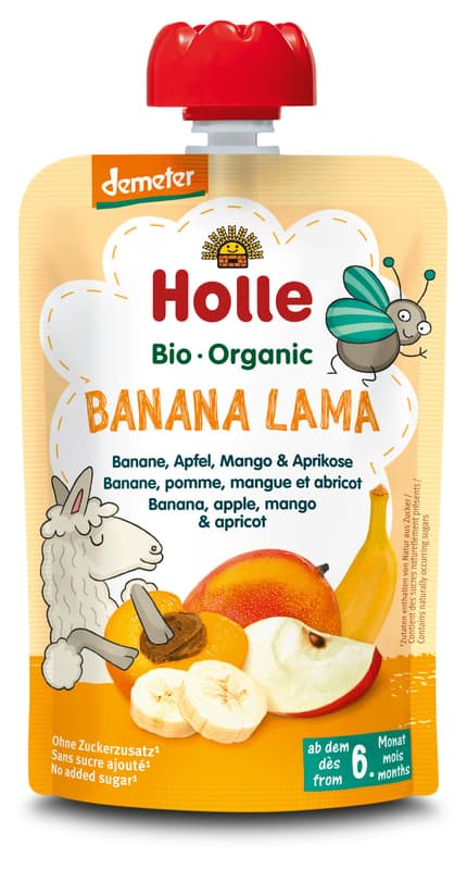Holle BIO Banana Lama - Pouchy banana, apple, mango & apricot