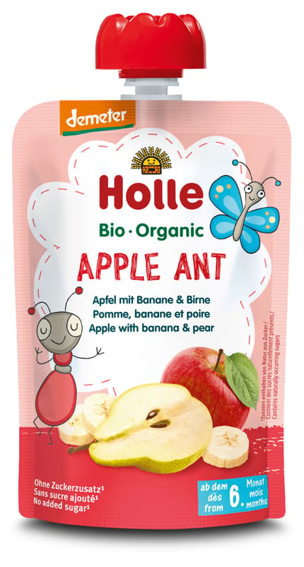 Holle BIO Apple Ant - Pouchy Apfel & Banane mit Birne