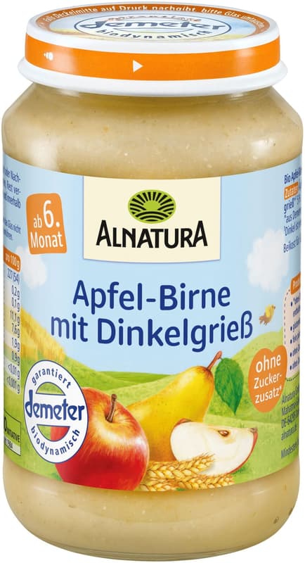 Alnatura BIO Apfel-Birne mit Dinkelgrieß