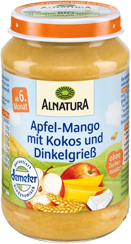 Alnatura BIO Apple-Mango with coconut and spelt semolina