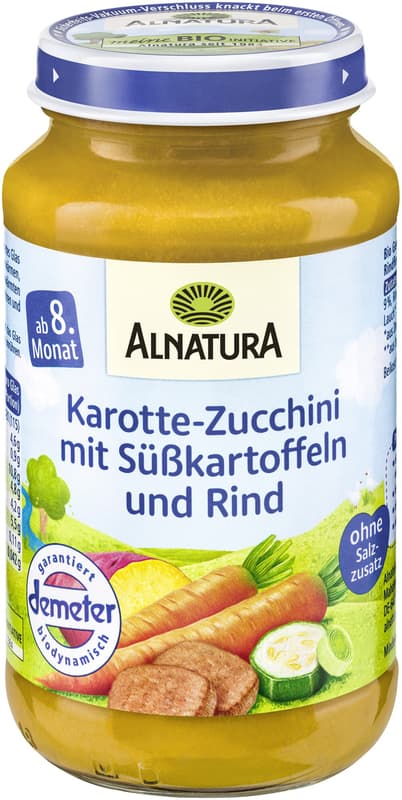 Alnatura BIO Carrot-Zucchini with sweet potatoes and beef