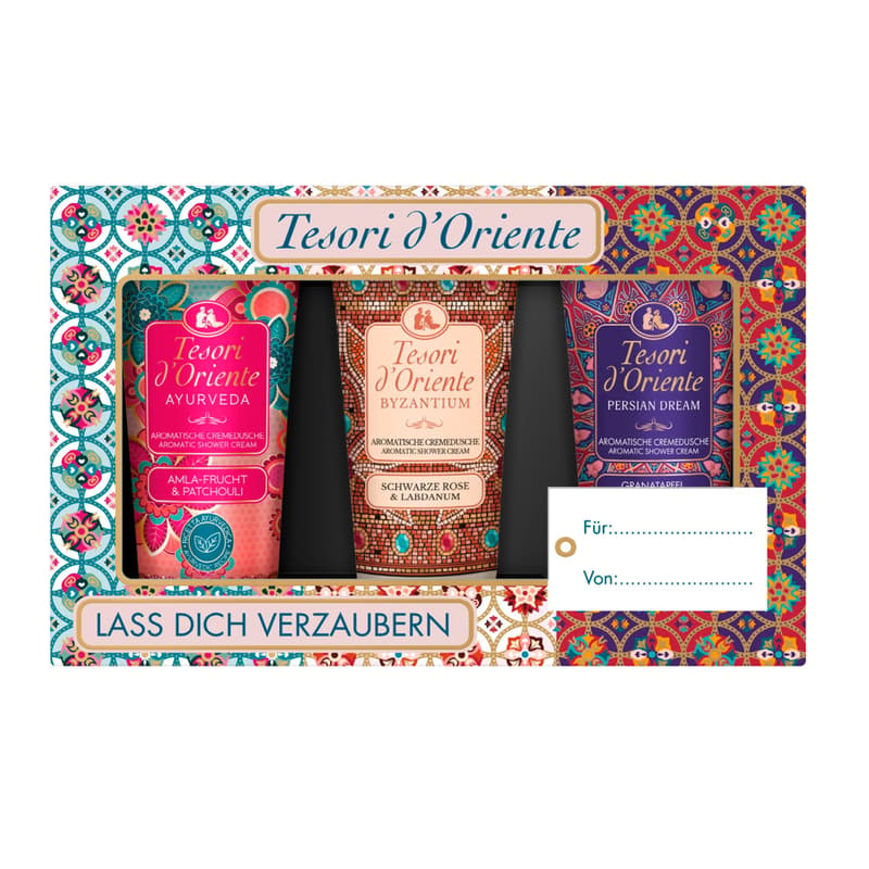TESORI D'ORIENTE Geschenkset Cremeduschen 3 x 75 ml (Ayurveda, Persian Dream und Byzantium)