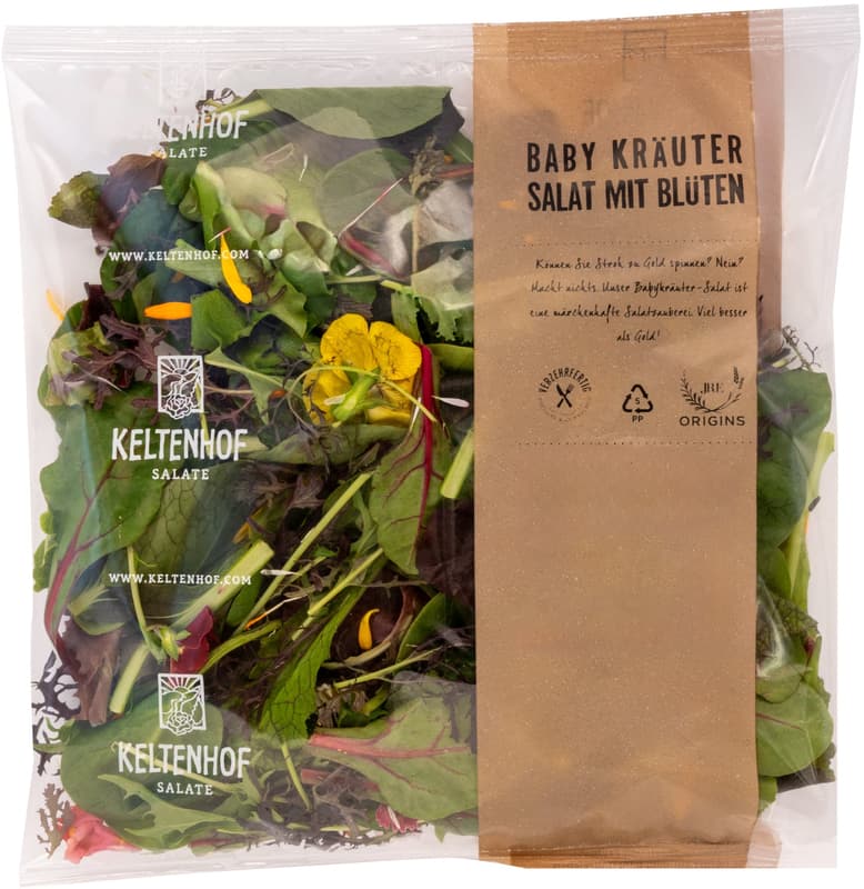 Keltenhof Baby Kräuter Salat mit Blüten