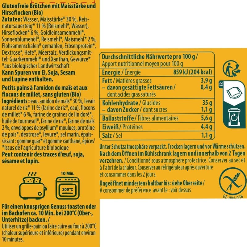 Alnavit BIO Gluten-free light bread rolls 2 pieces