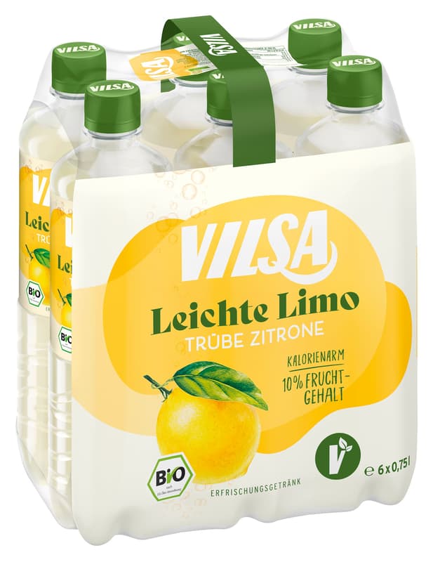 VILSA Leichte Bio Limo Trübe Zitrone 6x0,75l (EINWEG)