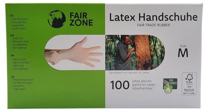 FAIR ZONE Einweg Latex Handschuhe Medium 100 paar