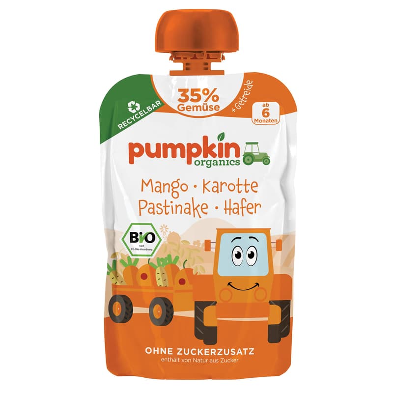 Pumpkin Organics - Organic vegetable cereal squash mango, carrot, parsnip, oats