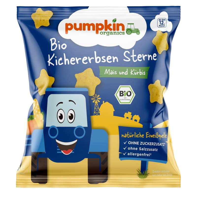 Pumpkin Organics - Bio Kichererben Sterne mit Mais & Kürbis