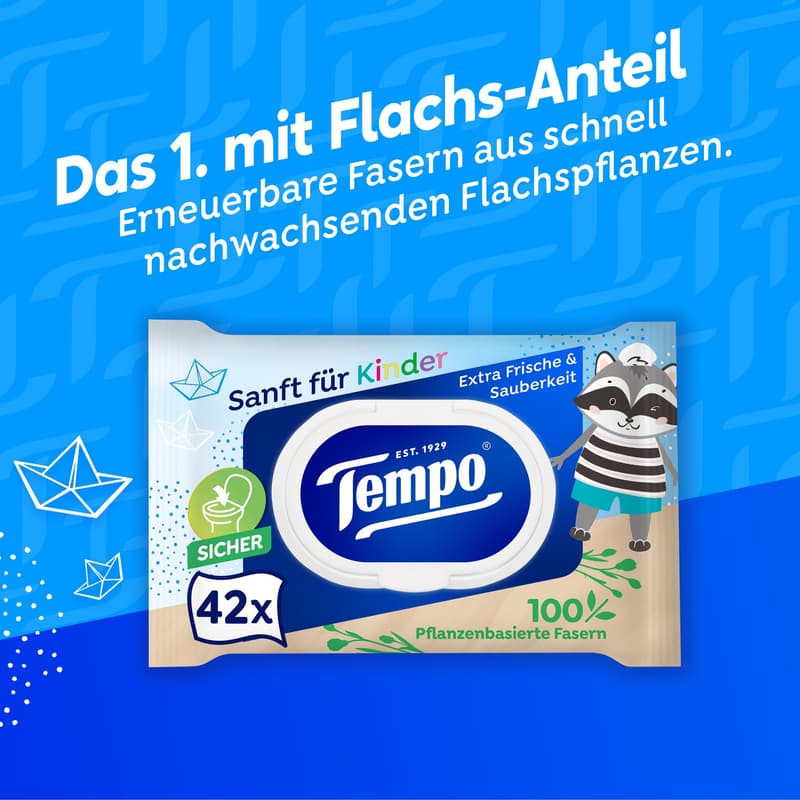 Tempo moist toilet tissues gentle for children