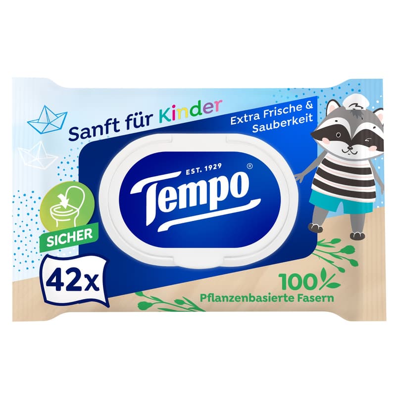 Tempo moist toilet tissues gentle for children