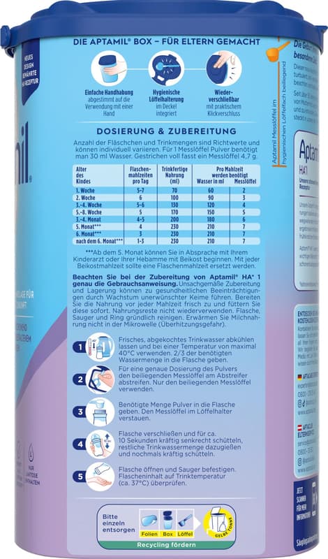 Aptamil HA 1 starter milk
