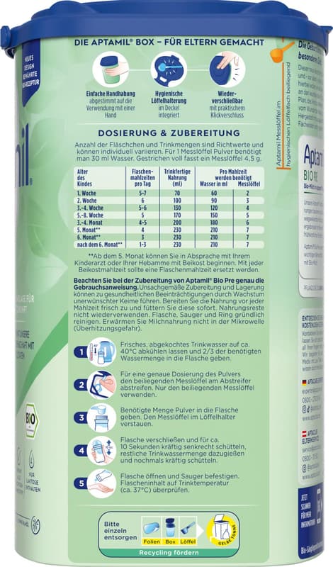 Aptamil Organic PRE starter milk