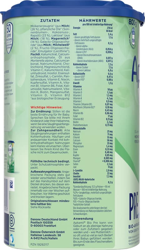Aptamil Organic PRE starter milk