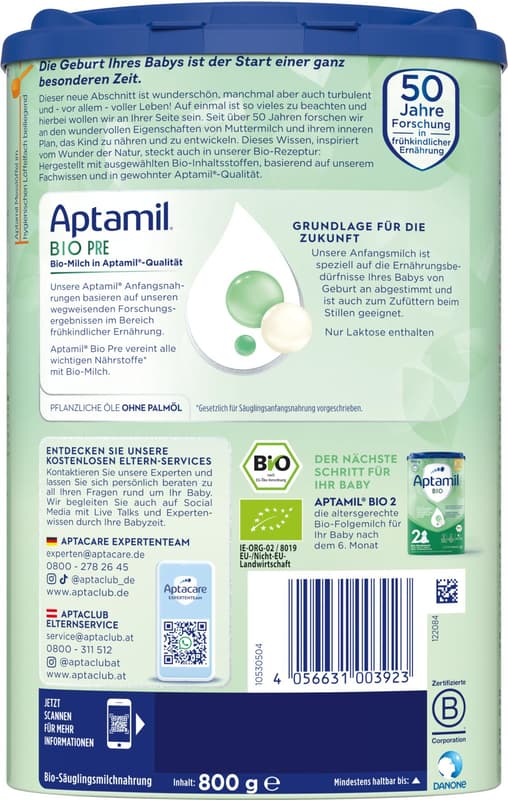 Aptamil Organic PRE starter milk
