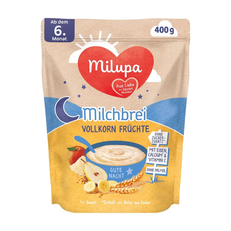 MILUPA Milk Porridge Good Night Whole Grain Fruits