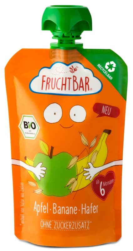 FruchtBar Organic Squeeze Apple Banana Oats