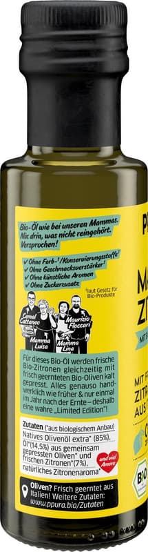 PPURA ORGANIC extra virgin olive & Amalfi lemon oil