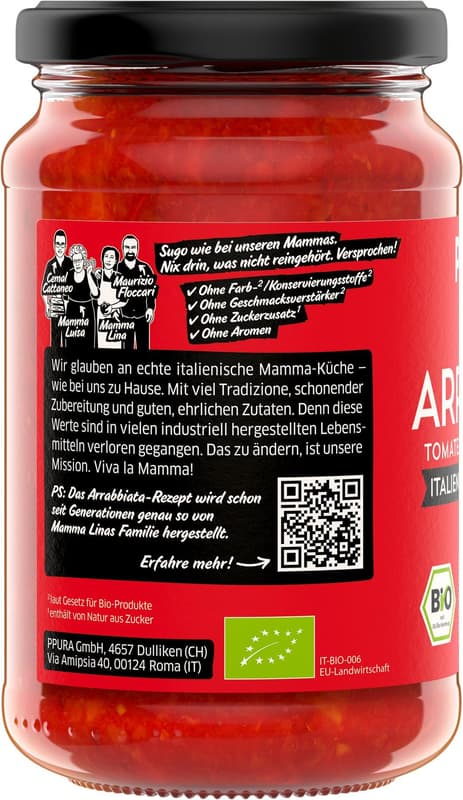 PPURA ORGANIC Arrabbiata Sauce
