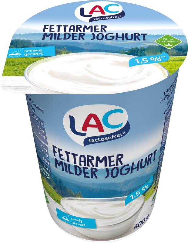 SWM LAC Skimmed Yoghurt 1,5% Fat,  Lactose-free*, 8 x 400 g