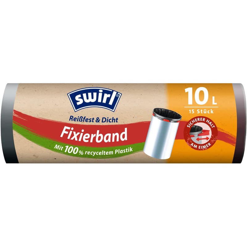 Swirl 10 l Fixation tape bin liner Tearproof & leakproof