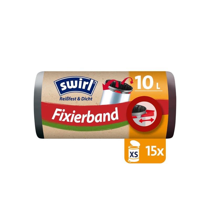 Swirl 10 l Fixation tape bin liner Tearproof & leakproof