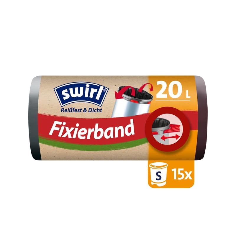 Swirl 20 l Fixation tape bin liner Tearproof & leakproof