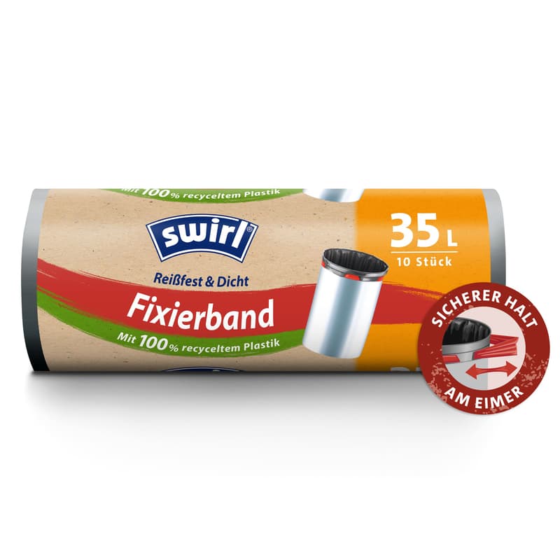 Swirl 35 litre fixing tape bin liner Tearproof & leakproof