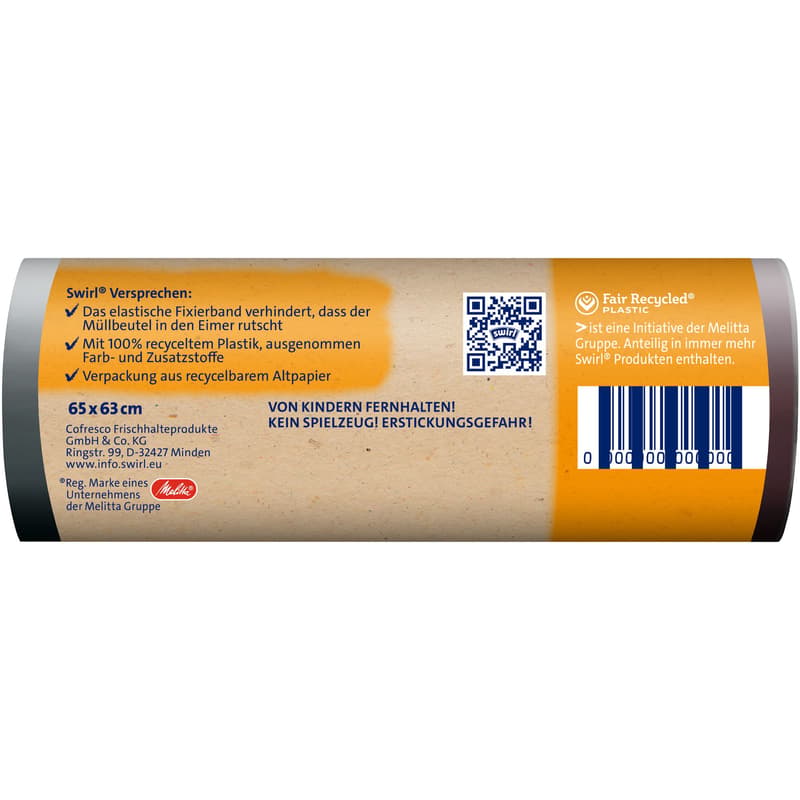 Swirl 35 litre fixing tape bin liner Tearproof & leakproof