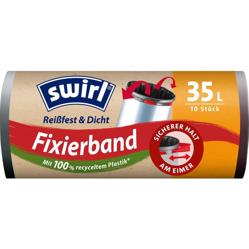 Swirl 35 litre fixing tape bin liner Tearproof & leakproof