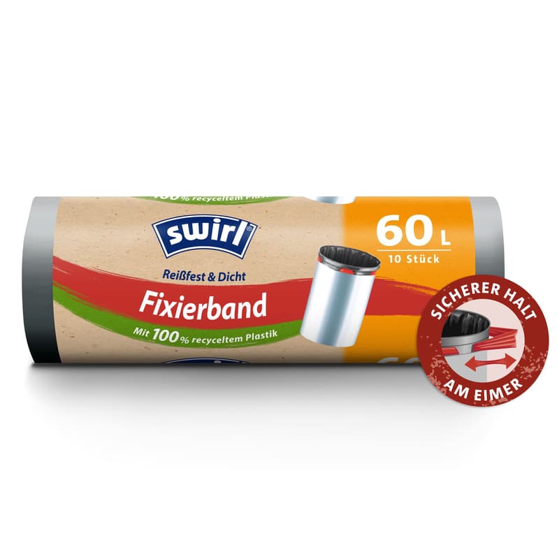 Swirl 60 l Fixation tape bin liner Tearproof & leakproof