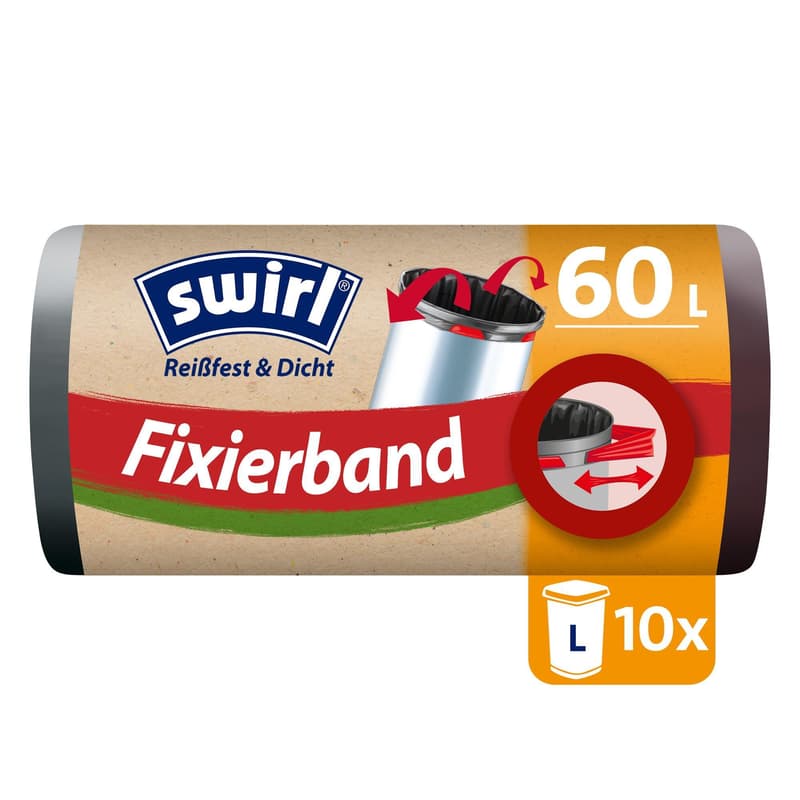 Swirl 60 l Fixation tape bin liner Tearproof & leakproof