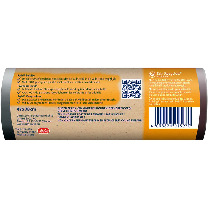 Swirl 30 l Fixation tape bin liner XL Tearproof & leakproof