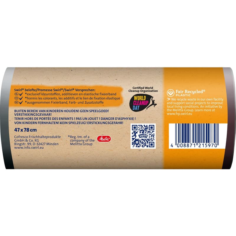 Swirl 30 l Fixation tape bin liner XL Tearproof & leakproof
