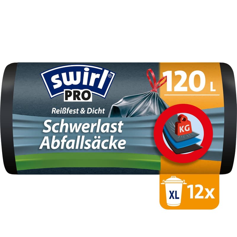 Swirl 120 l Schwerlast-Säcke Profi mit Zugband Reißfest & Dicht